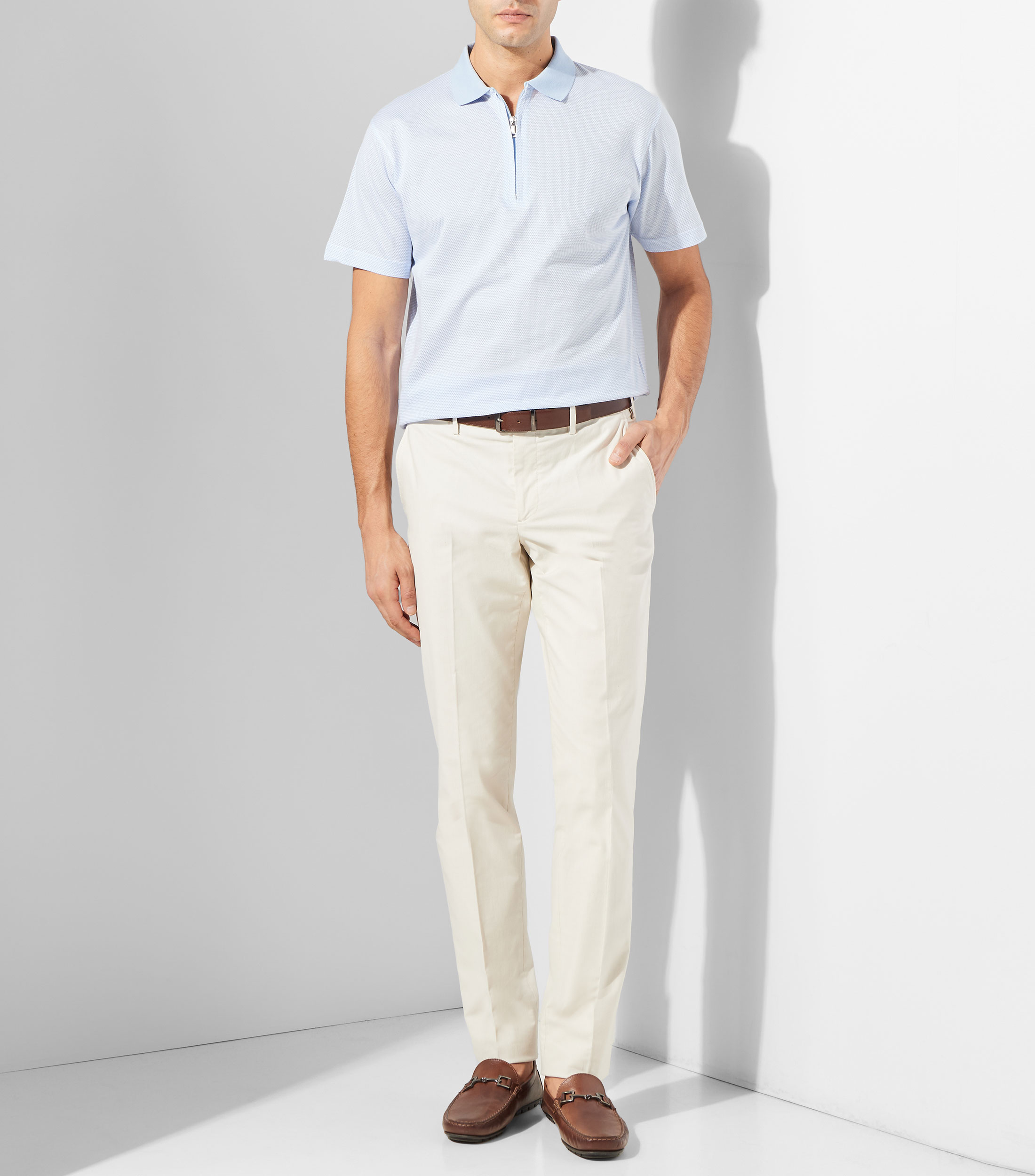 Playera tipo polo manga corta microdiseño Hombre
